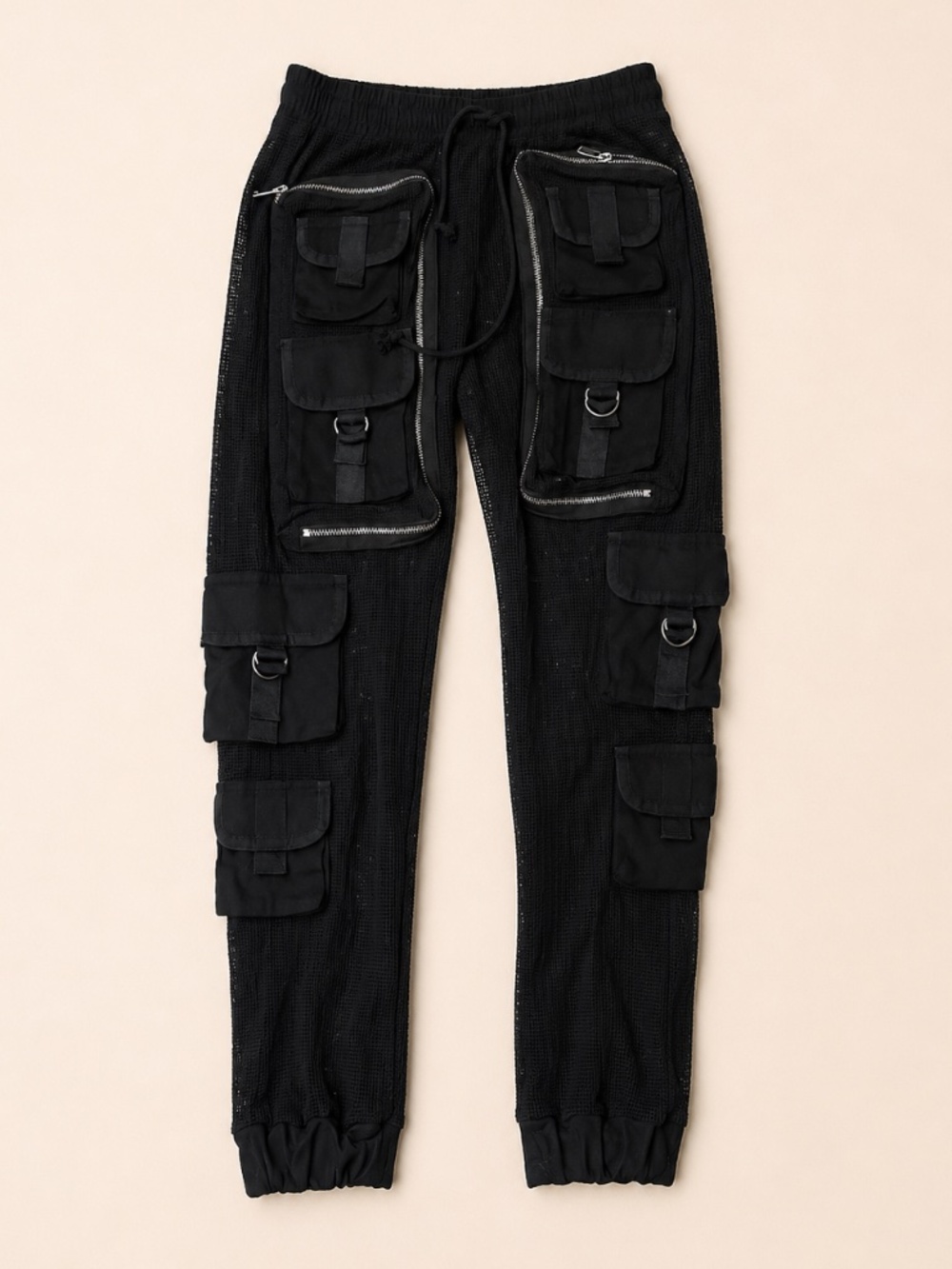 Dolls Kill Club Exx Black Tactical Cargo Joggers XXS